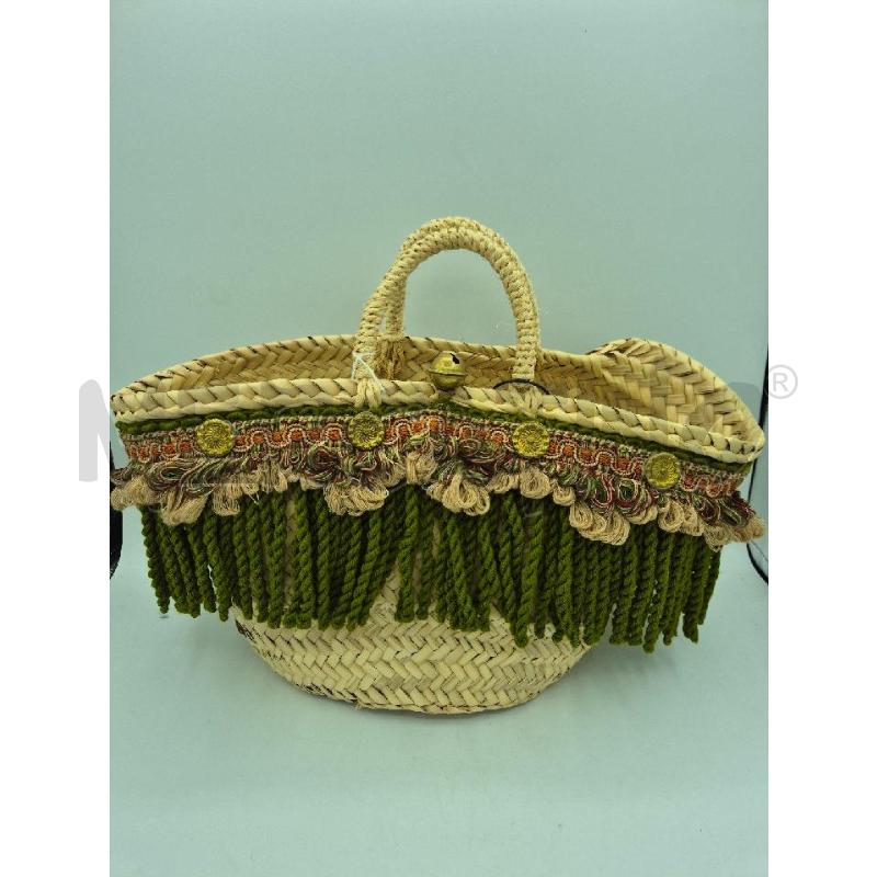 BORSA DONNA ARTIGIANALE PALMA FRANGIA VERDE | Mercatino dell'Usato Trapani via libica 1