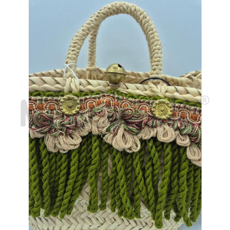 BORSA DONNA ARTIGIANALE PALMA FRANGIA VERDE | Mercatino dell'Usato Trapani via libica 2
