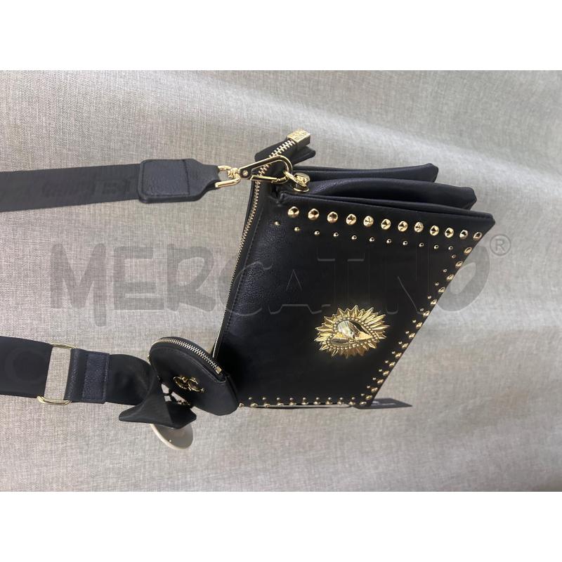 BORSA DONNA GIO CELLINI NERA CUORE ORO  | Mercatino dell'Usato Trapani via libica 1