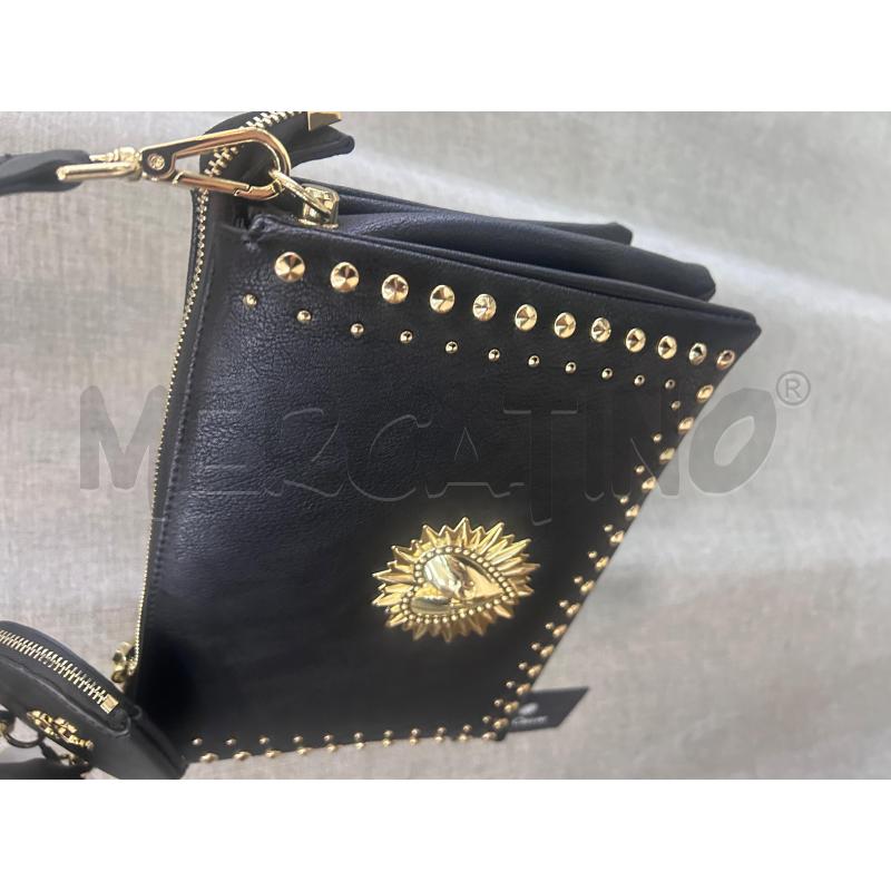 BORSA DONNA GIO CELLINI NERA CUORE ORO  | Mercatino dell'Usato Trapani via libica 2