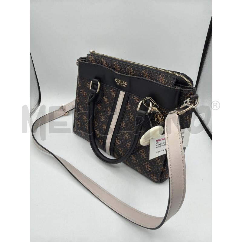 BORSA DONNA GUESS MARRONE RIGA PANNA CENTRALE  | Mercatino dell'Usato Trapani via libica 1
