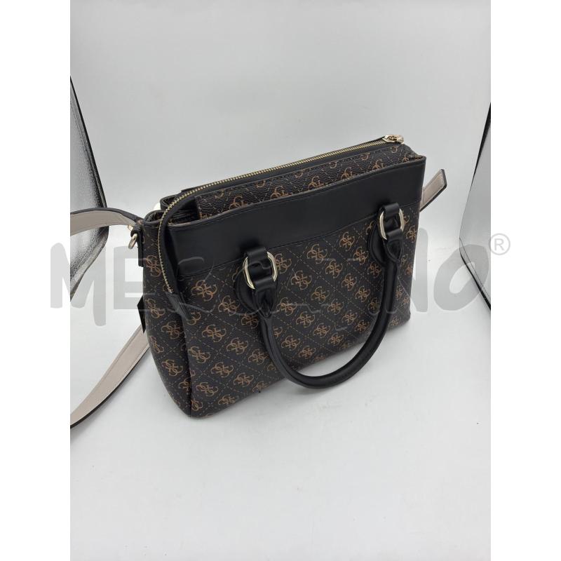 BORSA DONNA GUESS MARRONE RIGA PANNA CENTRALE  | Mercatino dell'Usato Trapani via libica 2