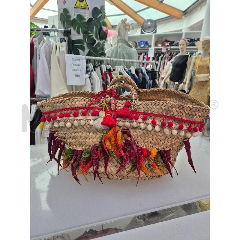BORSA DONNA IN RAFIA CON PEPERONCINI E GIUMMI  | Mercatino dell'Usato Trapani via libica 1