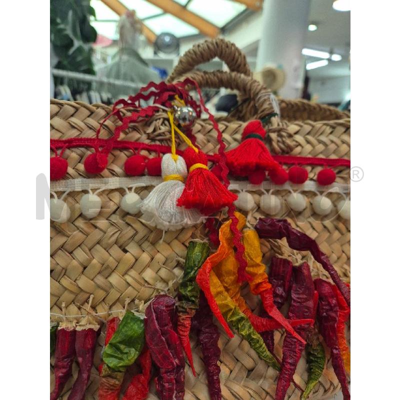 BORSA DONNA IN RAFIA CON PEPERONCINI E GIUMMI  | Mercatino dell'Usato Trapani via libica 3