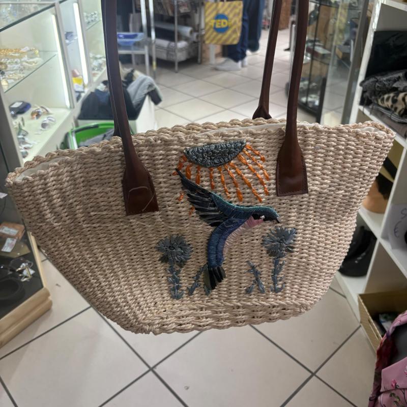 BORSA DONNA MAX&CO PAGLIA UCCELLO BLU  | Mercatino dell'Usato Trapani via libica 1