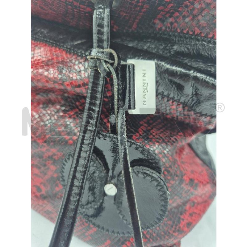 BORSA DONNA NANNINI PITONATA ROSSA E NERA  | Mercatino dell'Usato Trapani via libica 2