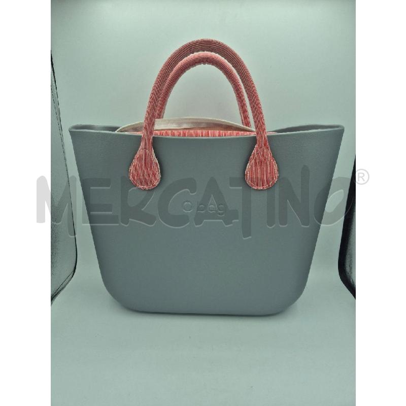 BORSA DONNA O BAG GRIGIO MANICI ROSSI | Mercatino dell'Usato Trapani via libica 1