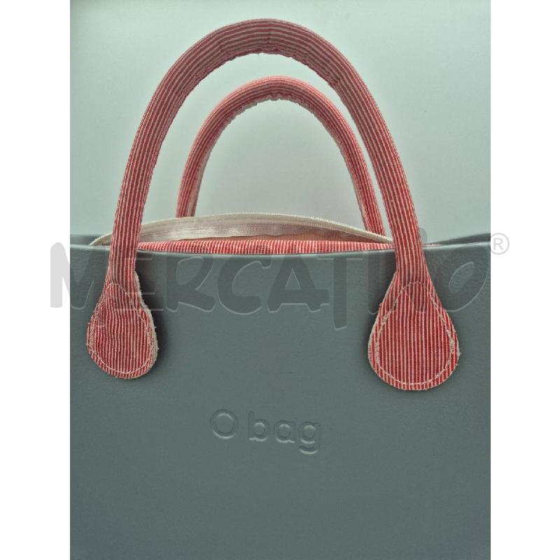 BORSA DONNA O BAG GRIGIO MANICI ROSSI | Mercatino dell'Usato Trapani via libica 2