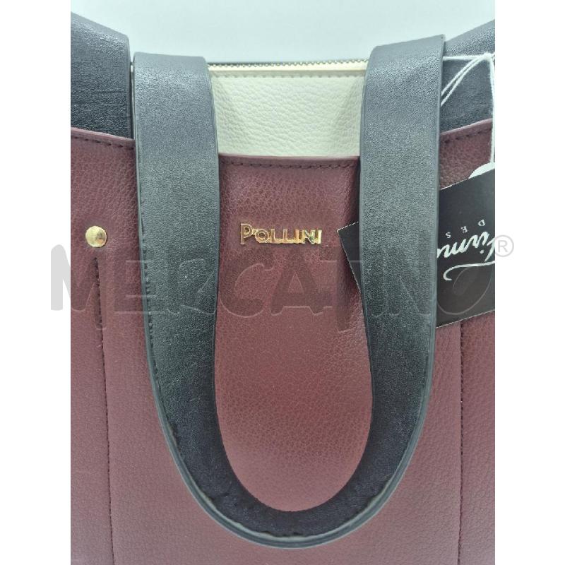 BORSA DONNA POLLINI BORDEAUX PELLE  | Mercatino dell'Usato Trapani via libica 2