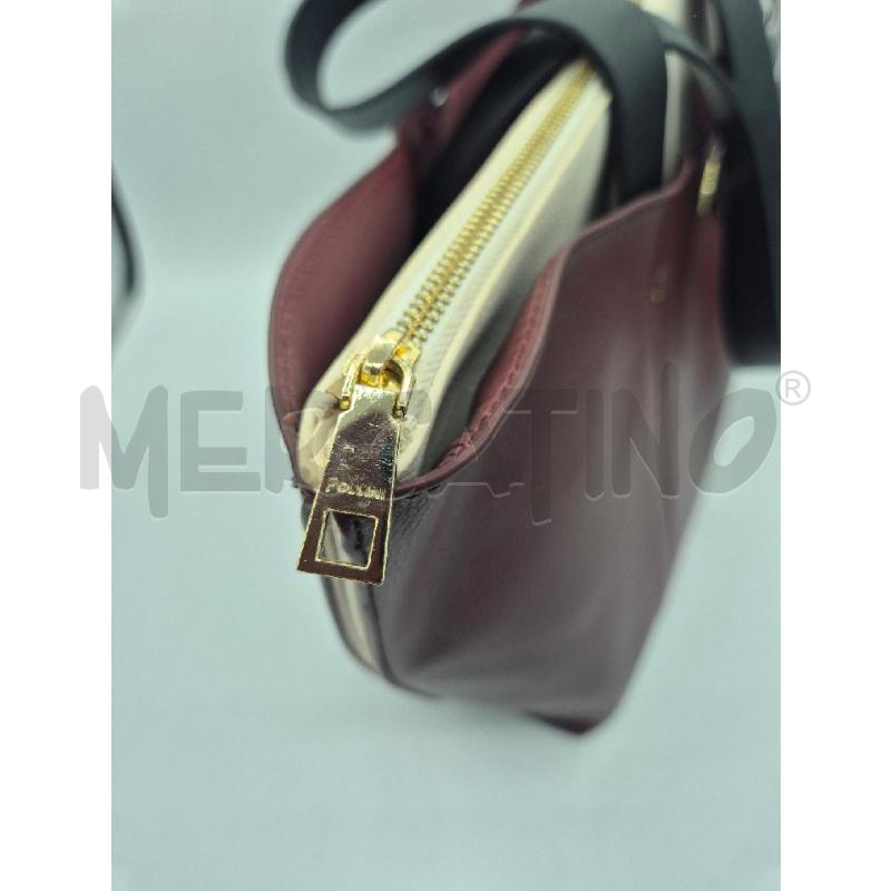 BORSA DONNA POLLINI BORDEAUX PELLE  | Mercatino dell'Usato Trapani via libica 3