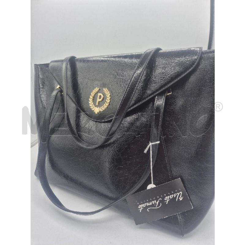 BORSA DONNA POLLINI NERA LUCIDA | Mercatino dell'Usato Trapani via libica 1