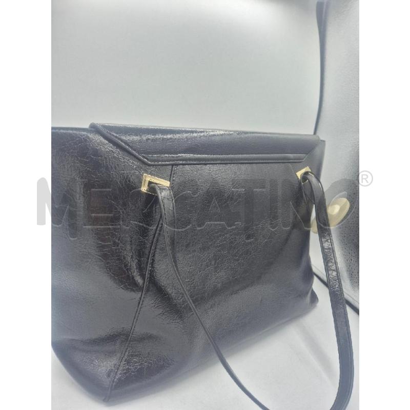 BORSA DONNA POLLINI NERA LUCIDA | Mercatino dell'Usato Trapani via libica 2
