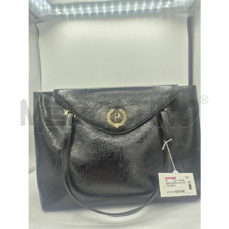 BORSA DONNA POLLINI NERA LUCIDA | Mercatino dell'Usato Trapani via libica 3