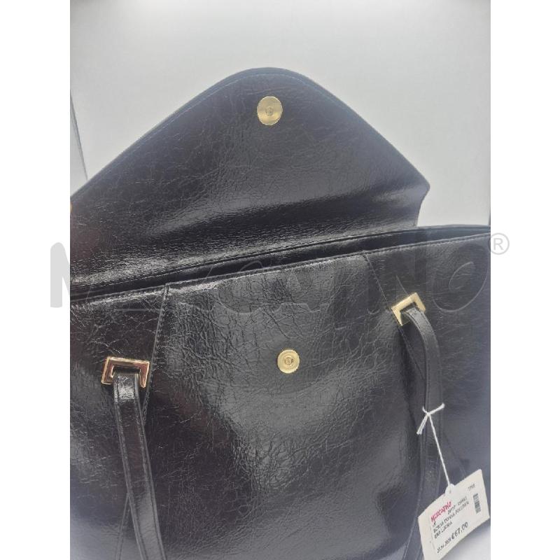 BORSA DONNA POLLINI NERA LUCIDA | Mercatino dell'Usato Trapani via libica 5