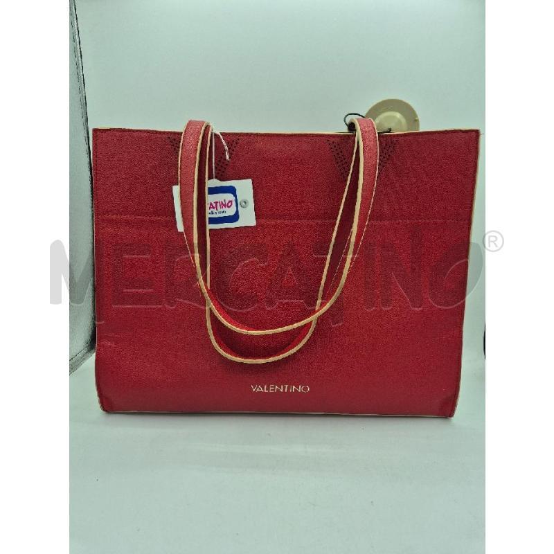 BORSA DONNA VALENTINO ROSSA E PANNA | Mercatino dell'Usato Trapani via libica 1