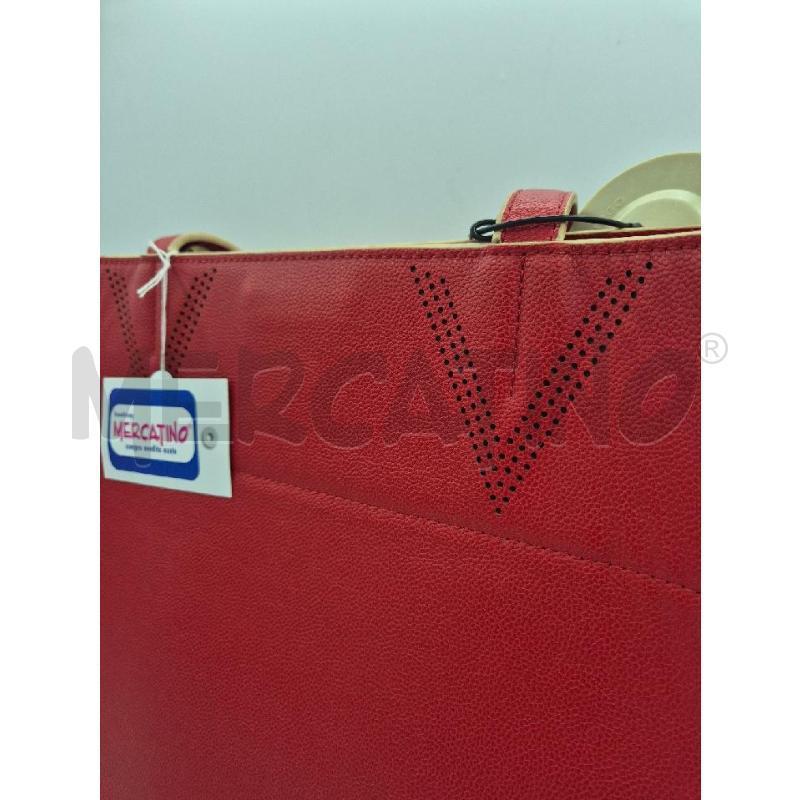 BORSA DONNA VALENTINO ROSSA E PANNA | Mercatino dell'Usato Trapani via libica 3