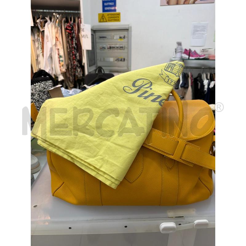 BORSONE PINEIDER GIALLO OCRA IN PELLE  | Mercatino dell'Usato Trapani via libica 3