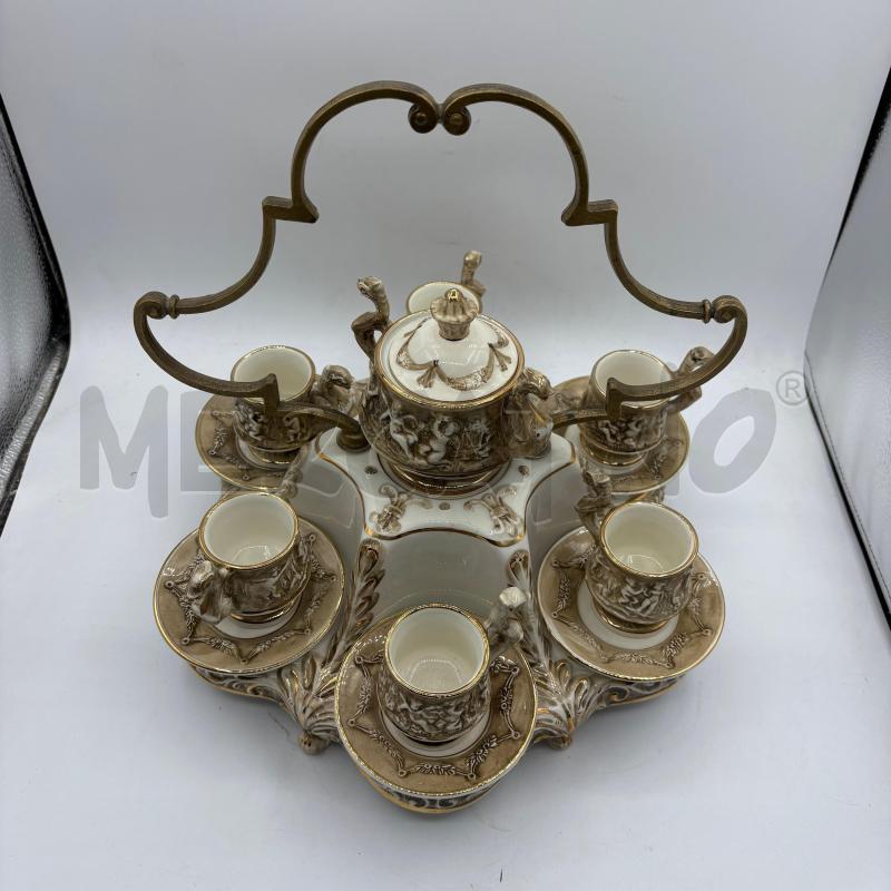 CAFFE' SET CAPODOIMONTE CON ALZATINA E ZUCCHERIERA  | Mercatino dell'Usato Trapani via libica 1