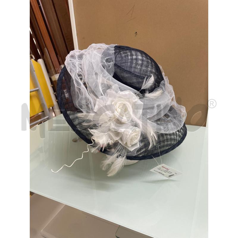 CAPPELLO DONNA BLU E FIORI ROSA BIANCHI | Mercatino dell'Usato Trapani via libica 1