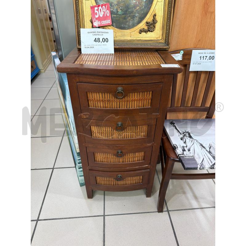 CASSETTIERA LEGNO E VIMINI | Mercatino dell'Usato Trapani via libica 1