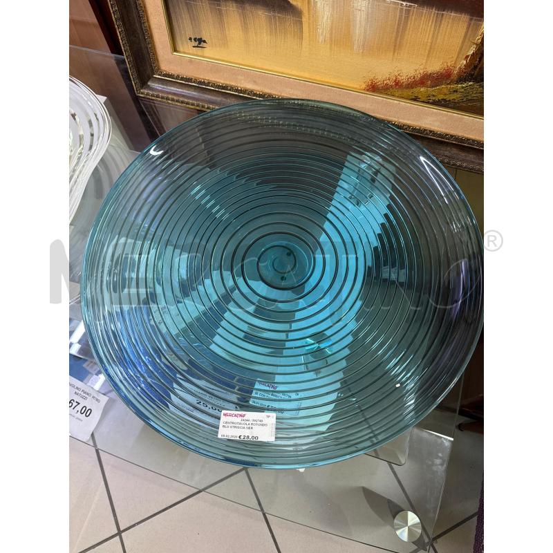 CENTROTAVOLA ROTONDO BLU STRISCIA NERA | Mercatino dell'Usato Trapani via libica 1
