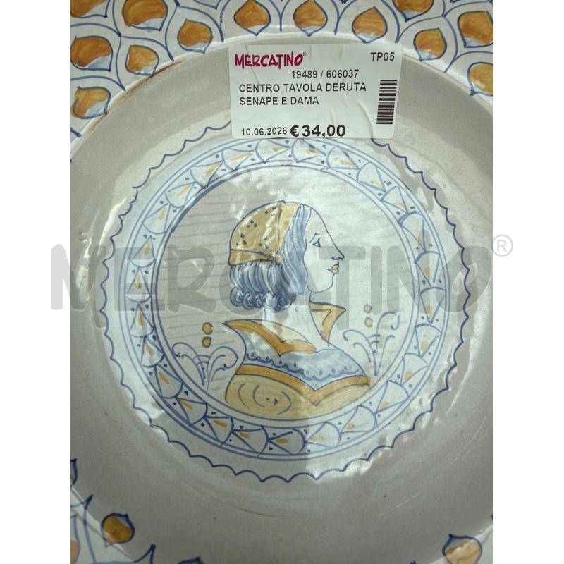 CENTRO TAVOLA DERUTA SENAPE E DAMA  | Mercatino dell'Usato Trapani via libica 2