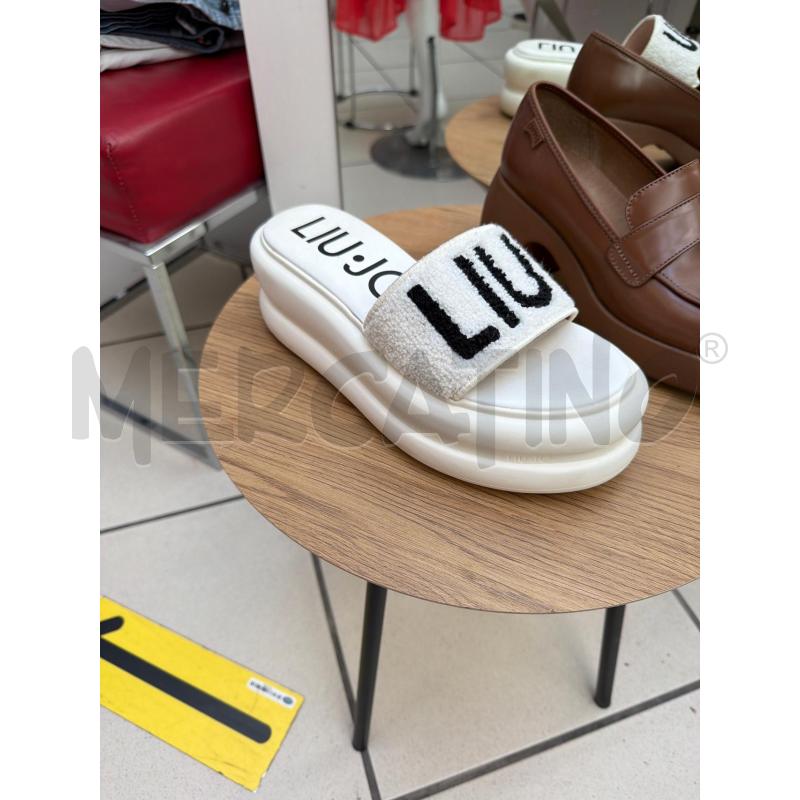 CIABATTE DONNA LIU JO BIANCHE SLIDER PLATFORM  | Mercatino dell'Usato Trapani via libica 1