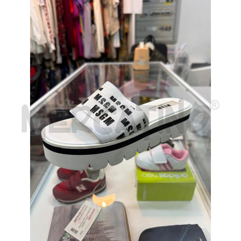 CIABATTE DONNA MSGM BIANCHE E NERE  | Mercatino dell'Usato Trapani via libica 1