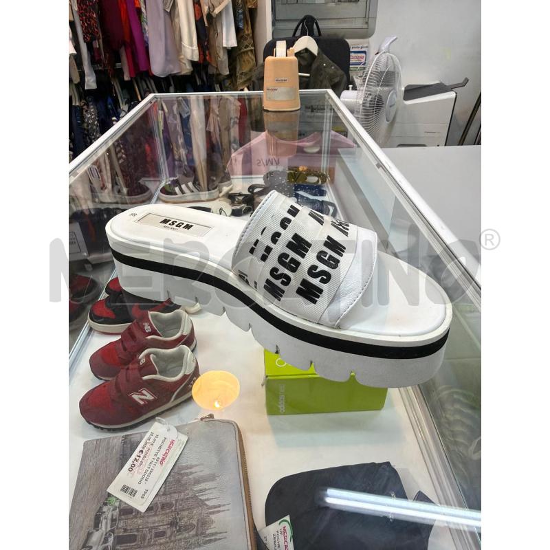 CIABATTE DONNA MSGM BIANCHE E NERE  | Mercatino dell'Usato Trapani via libica 2