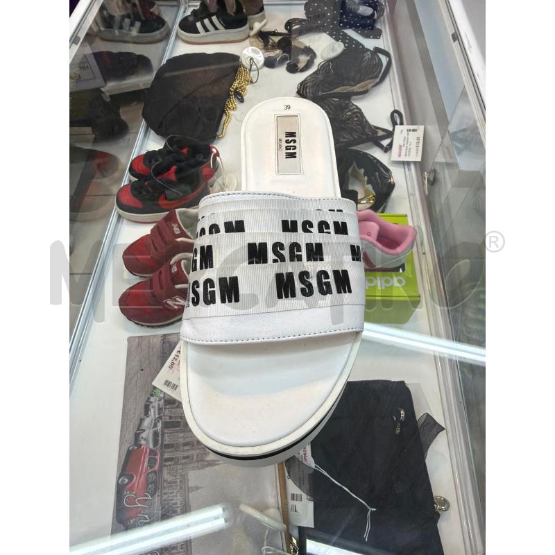 CIABATTE DONNA MSGM BIANCHE E NERE  | Mercatino dell'Usato Trapani via libica 3