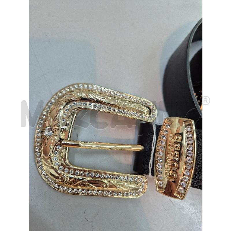 CINTURA DONNA GUESS NERA FIBIA DORATA CON STRASS  | Mercatino dell'Usato Trapani via libica 2