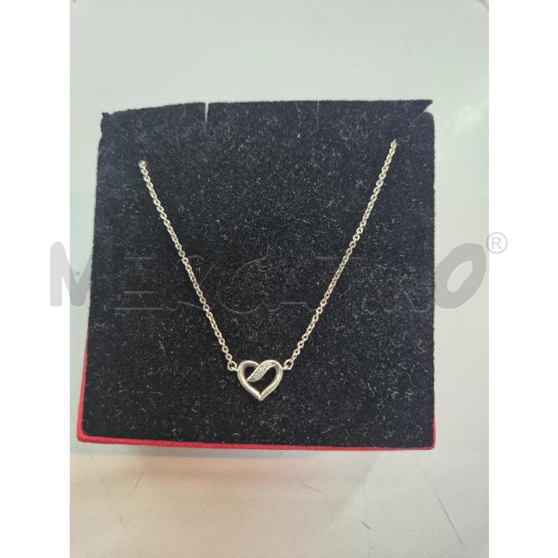 COLLANA PANDORA CUORE CON STRASS ARG | Mercatino dell'Usato Trapani via libica 1
