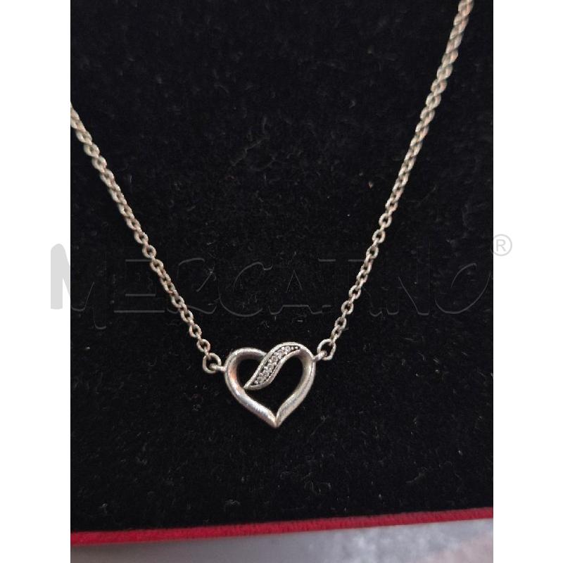COLLANA PANDORA CUORE CON STRASS ARG | Mercatino dell'Usato Trapani via libica 2