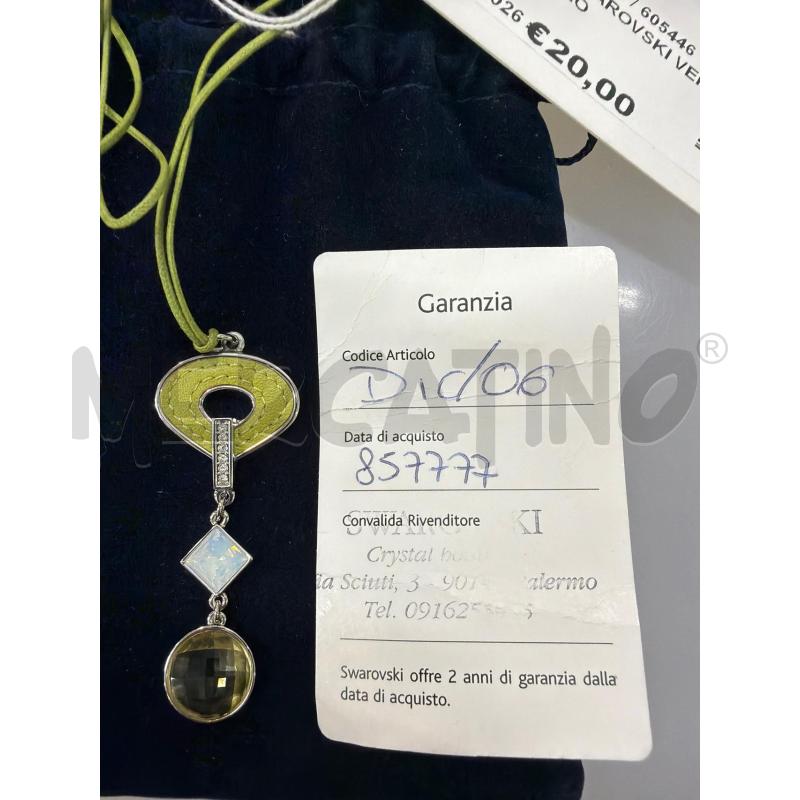 COLLANA SWAROVSKI VERDE CIONDOLO | Mercatino dell'Usato Trapani via libica 2