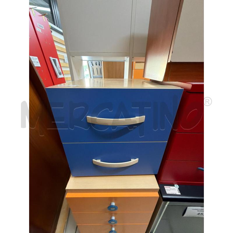COMODINO 2 CASSETTI AZZURRO | Mercatino dell'Usato Trapani via libica 1