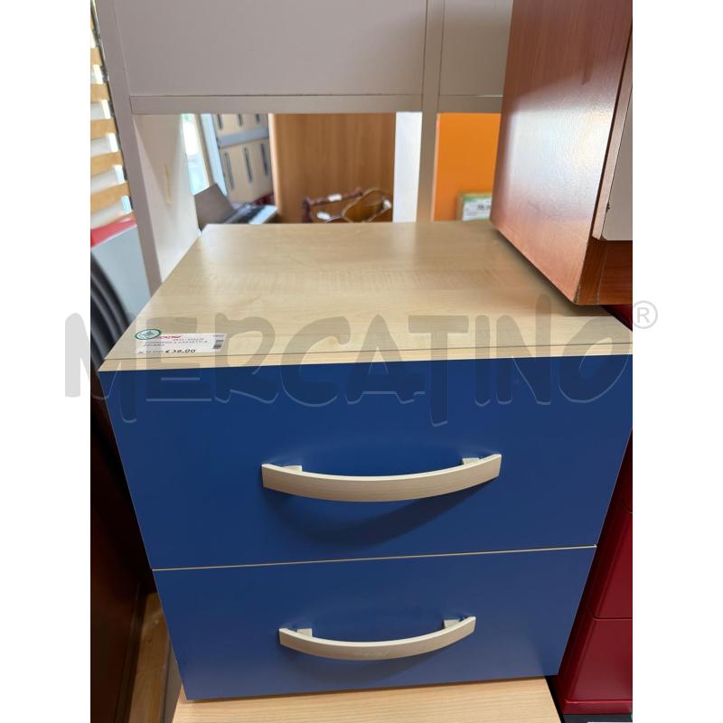 COMODINO 2 CASSETTI AZZURRO | Mercatino dell'Usato Trapani via libica 2