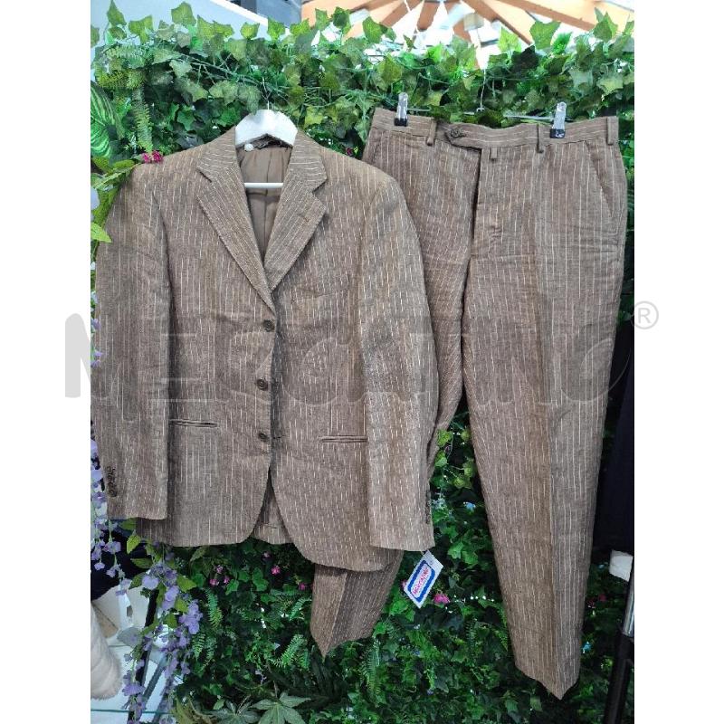 COMPLETO UOMO PURO LINO MARRONE | Mercatino dell'Usato Trapani via libica 1