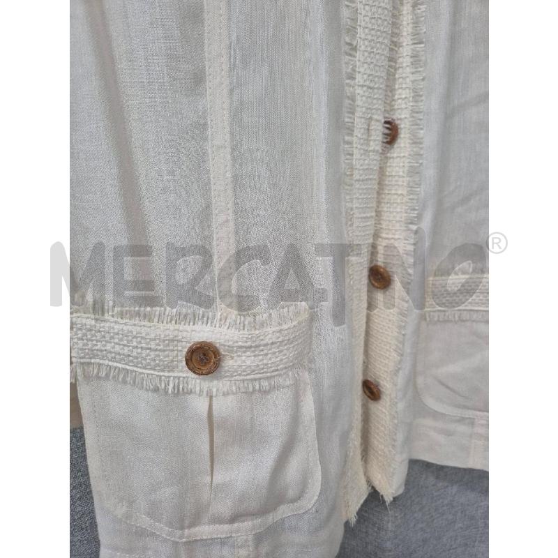 GIACCA DONNA LUISA SPAGNOLI PANNA IN LINO  | Mercatino dell'Usato Trapani via libica 4