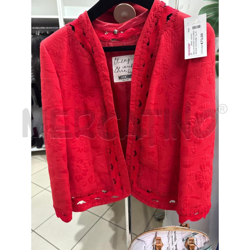 GIACCA DONNA MOSCHINO ROSSA CON FIORELLINI  | Mercatino dell'Usato Trapani via libica 1