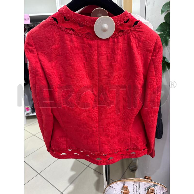 GIACCA DONNA MOSCHINO ROSSA CON FIORELLINI  | Mercatino dell'Usato Trapani via libica 5
