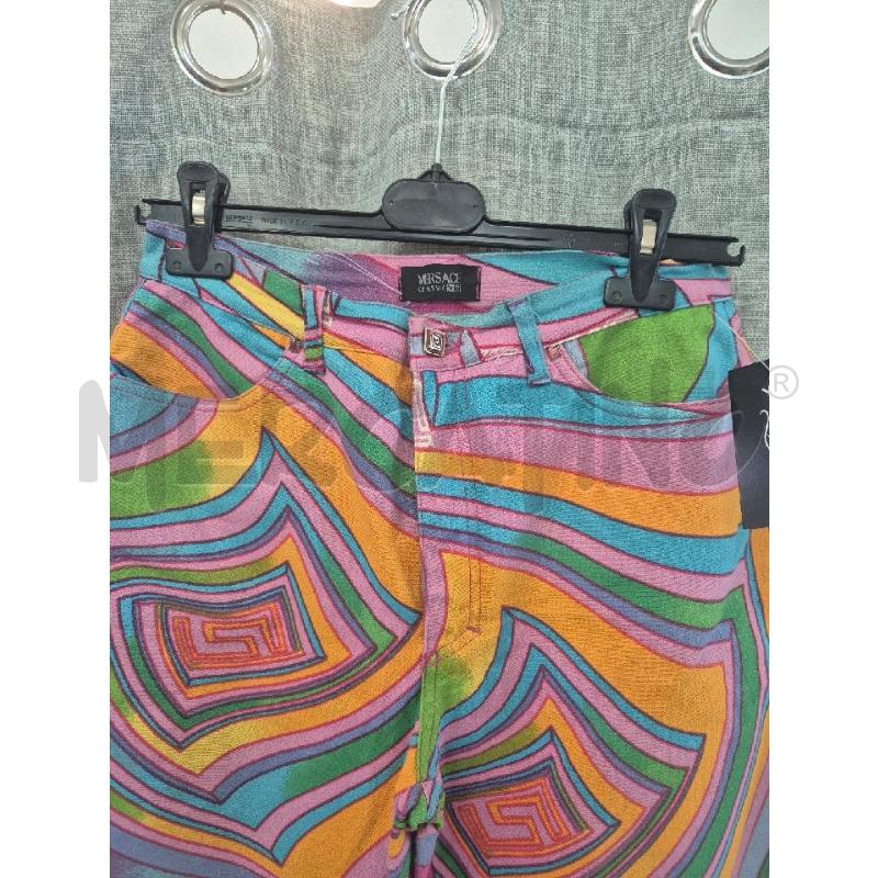 JEANS DONNA VERSACE FANTASIA ROSA GIALLO BLU  | Mercatino dell'Usato Trapani via libica 2