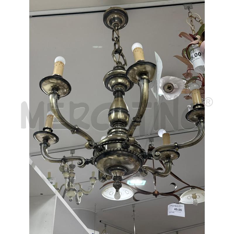LAMPADARIO 6 LUCI PELTRO INSTILE | Mercatino dell'Usato Trapani via libica 3