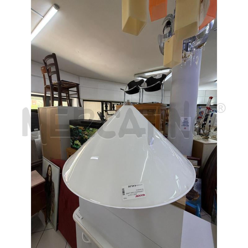 LAMPADARIO CONO LAMIERA BIANCO | Mercatino dell'Usato Trapani via libica 1
