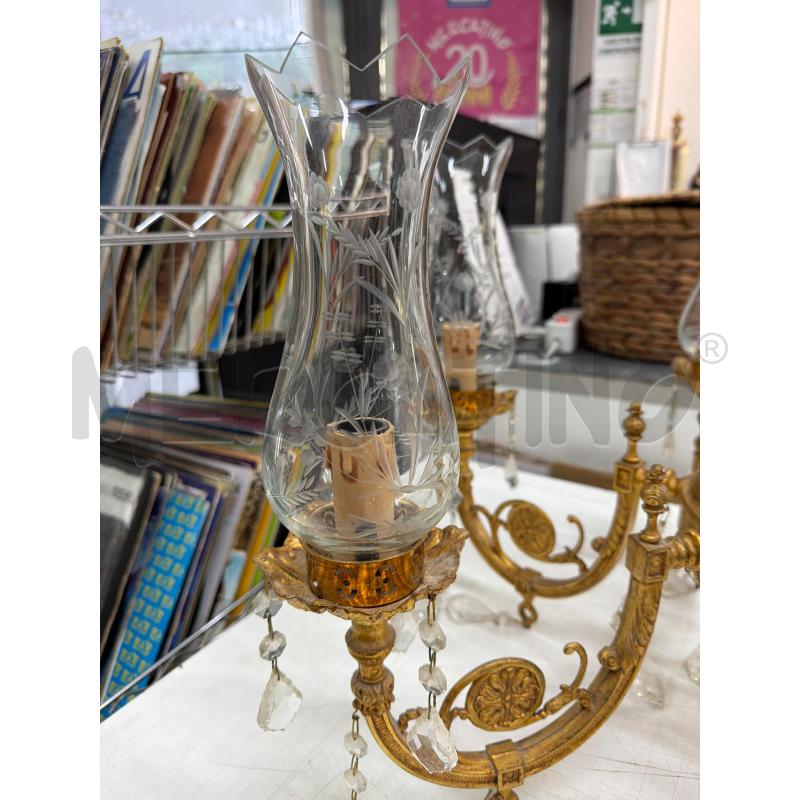 LAMPADARIO  DORATO E 6 CAMPANE  | Mercatino dell'Usato Trapani via libica 2