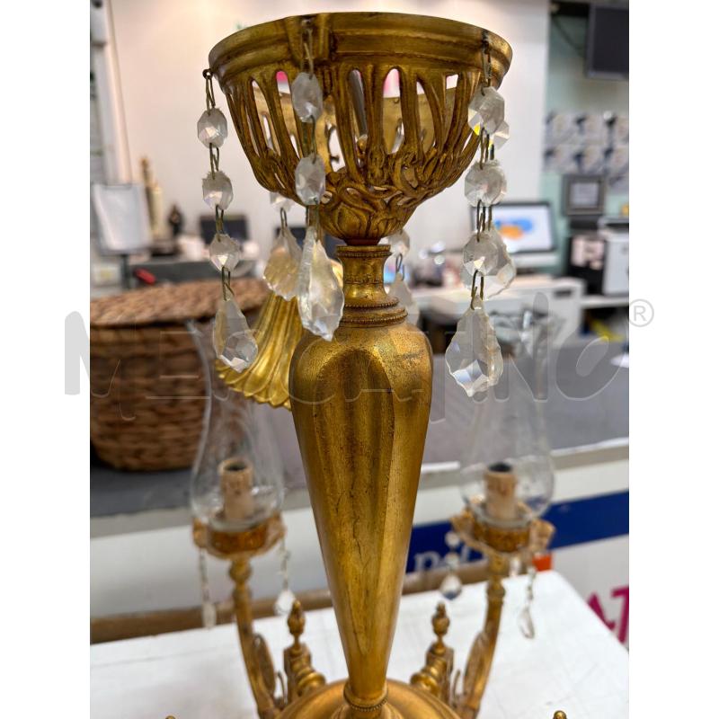 LAMPADARIO  DORATO E 6 CAMPANE  | Mercatino dell'Usato Trapani via libica 3