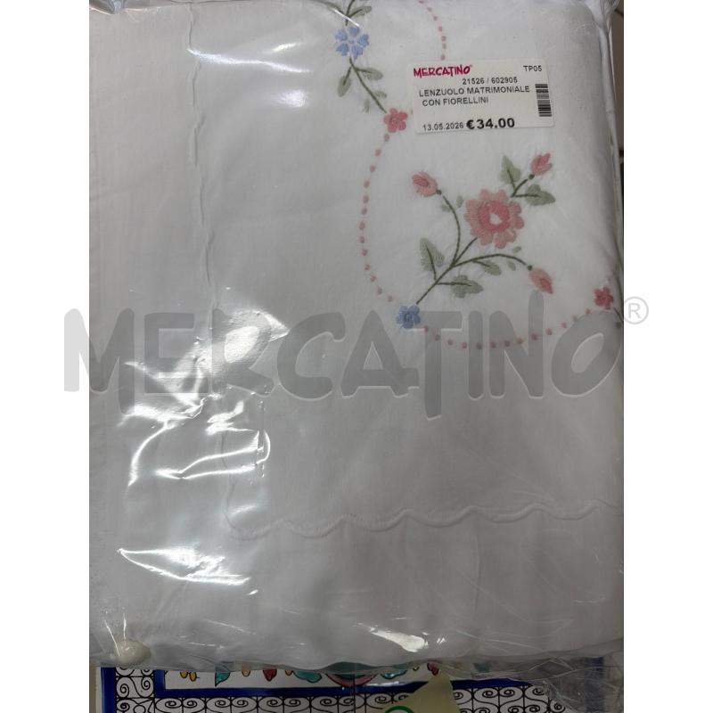 LENZUOLO MATRIMONIALE CON FIORELLINI ROSA COTONE + SOTTO E FED  | Mercatino dell'Usato Trapani via libica 1