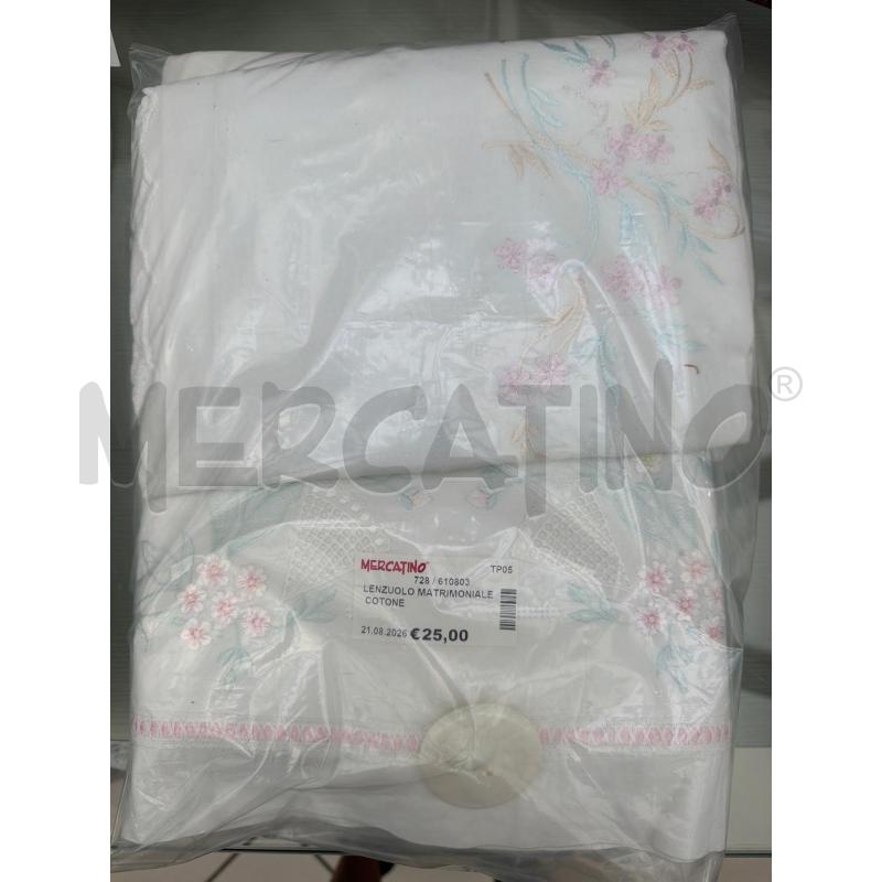 LENZUOLO MATRIMONIALE COTONE  | Mercatino dell'Usato Trapani via libica 1