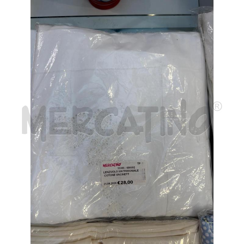 LENZUOLO MATRIMONIALE COTONE UNCINETTO | Mercatino dell'Usato Trapani via libica 1