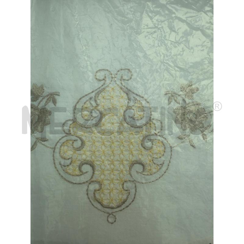 LENZUOLO MATRIMONIALE CPTPNE RICAMI GIALLO E BEGIE | Mercatino dell'Usato Trapani via libica 2