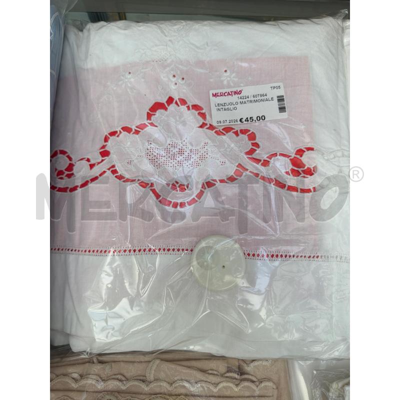 LENZUOLO MATRIMONIALE INTAGLIO  | Mercatino dell'Usato Trapani via libica 1